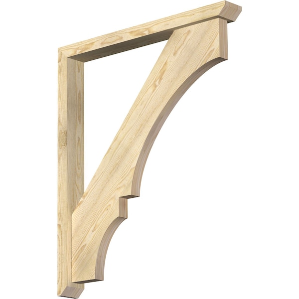 Ekena Millwork Balboa Slat Rough Sawn Bracket w/ Offset Brace, Douglas Fir, 4"W x 34"D x 40"H BKT0402X34X40BOA06RDF - main